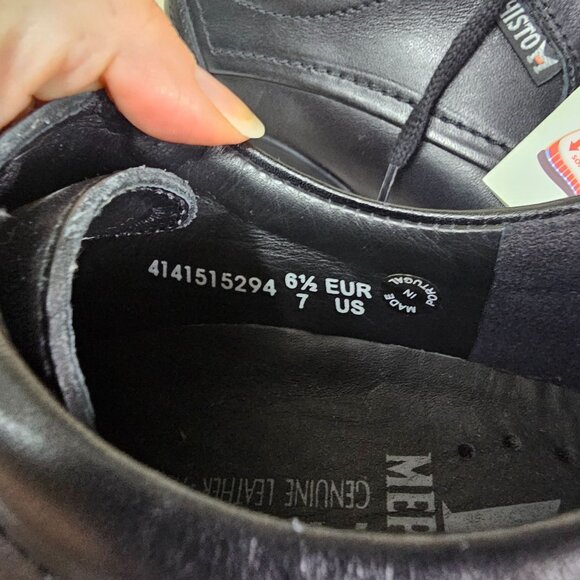 Mephisto Agazio Oxford Shoes Mens 7 US Black Leather Lace Up Air Jet Comfort - Picture 9 of 11